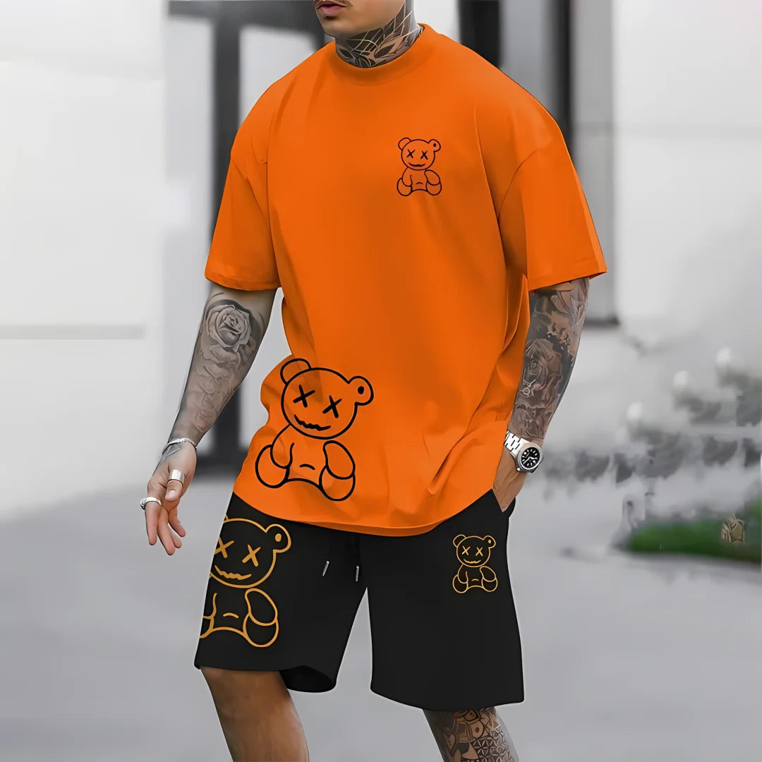 Men's Graphic T-Shirt & Shorts Set