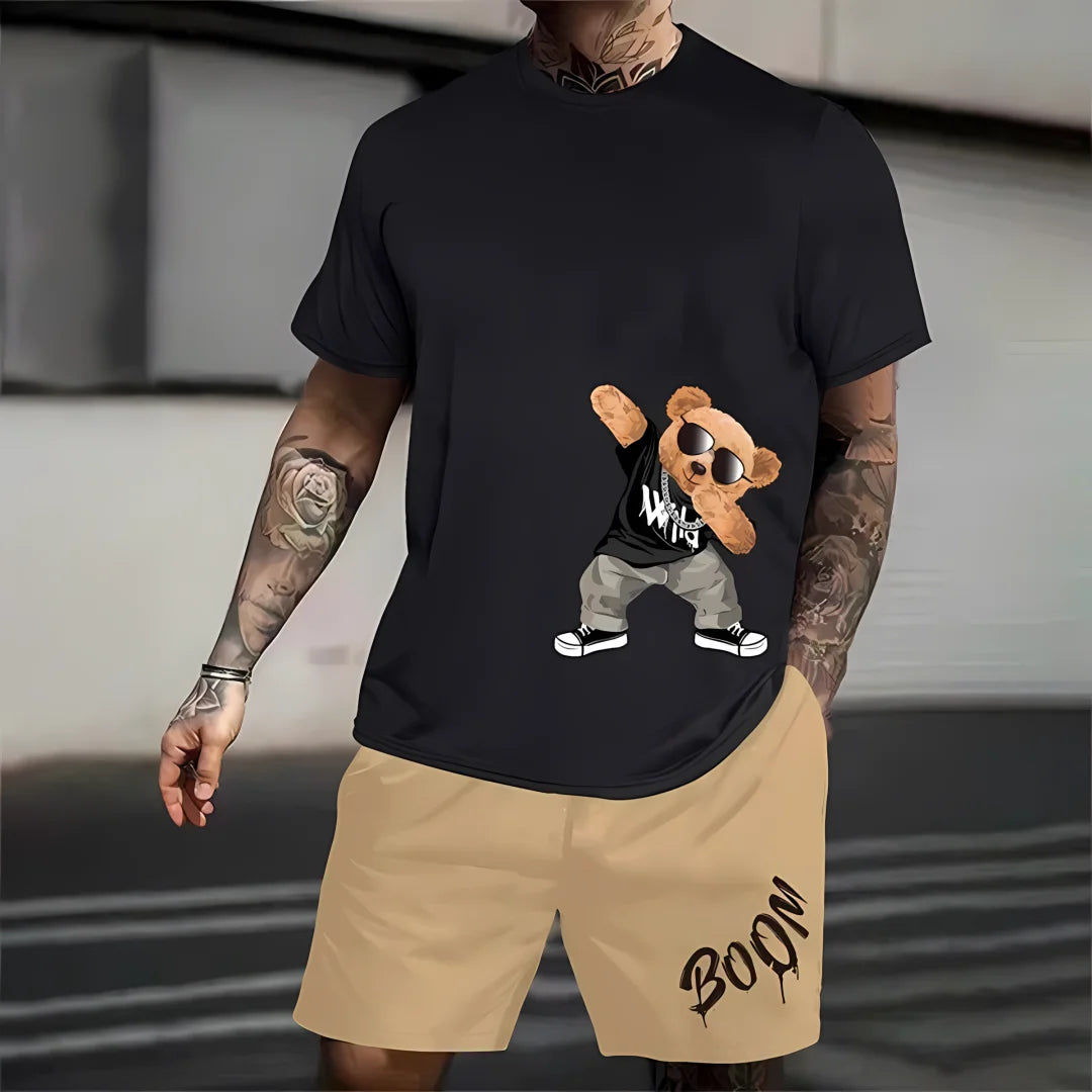 Men's Graphic T-Shirt & Shorts Set