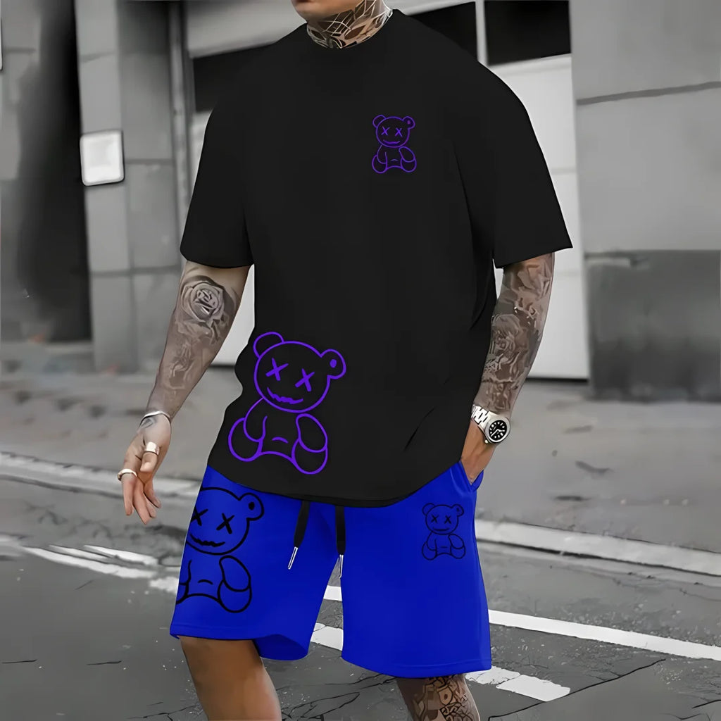 Men's Graphic T-Shirt & Shorts Set